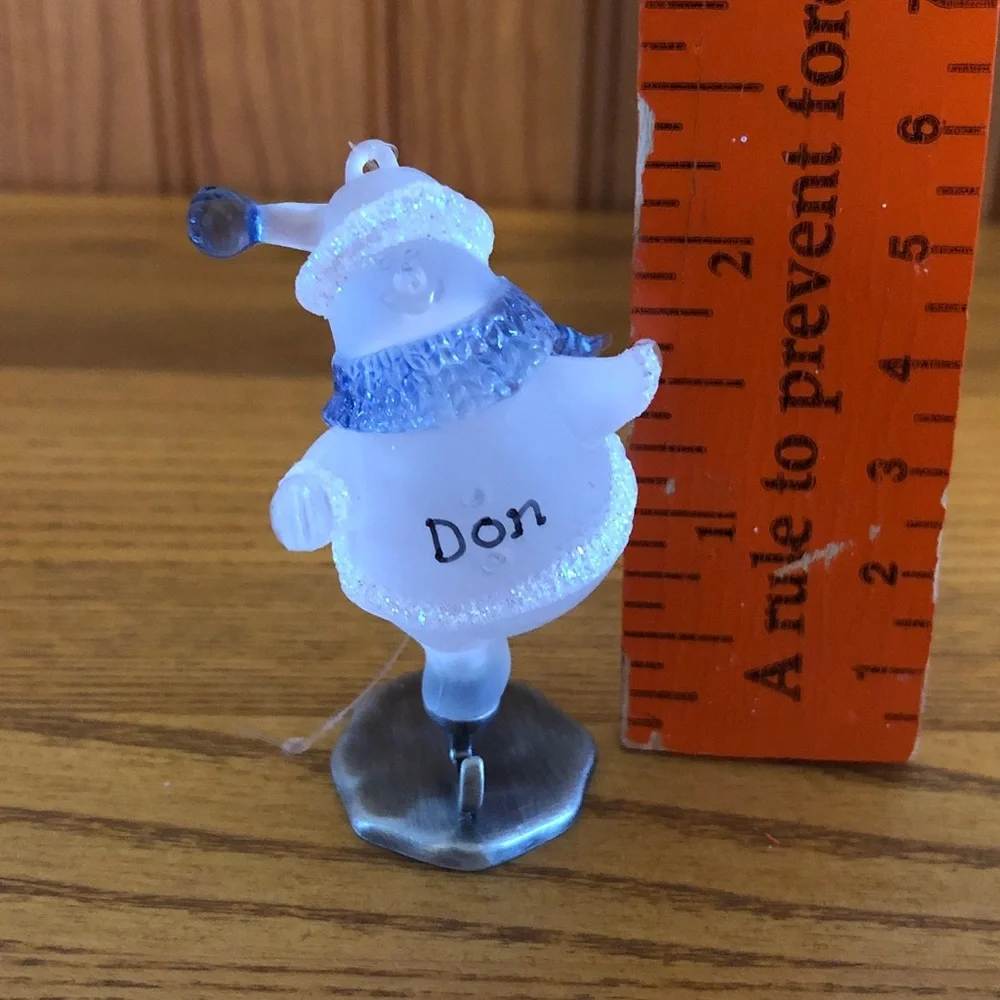 Personalized Ice Skating Snowman Ornament